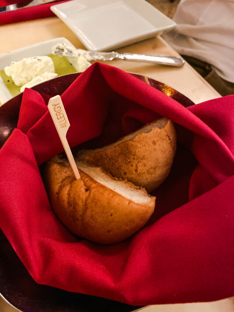 gluten free tapioca dinner rolls at Disney Be Our Guest Restaurant Review