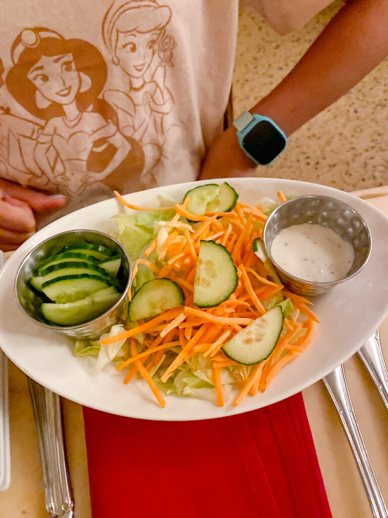 Kids Menu iceberg salad Disney Be Our Guest Restaurant Review