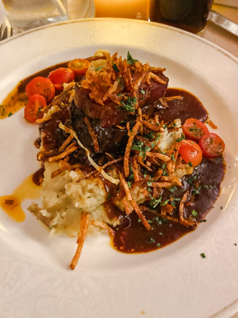 short rib beef bourguignon at Disney Be Our Guest Restaurant Review
