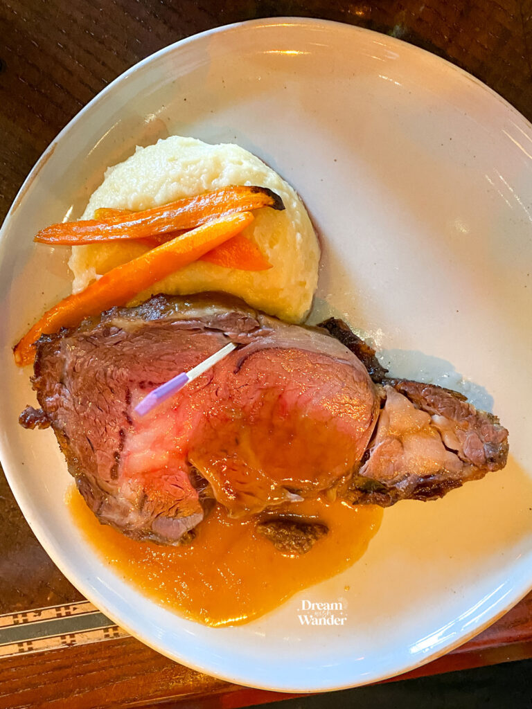 Storybook Dining at Artist Point gluten free prime rib